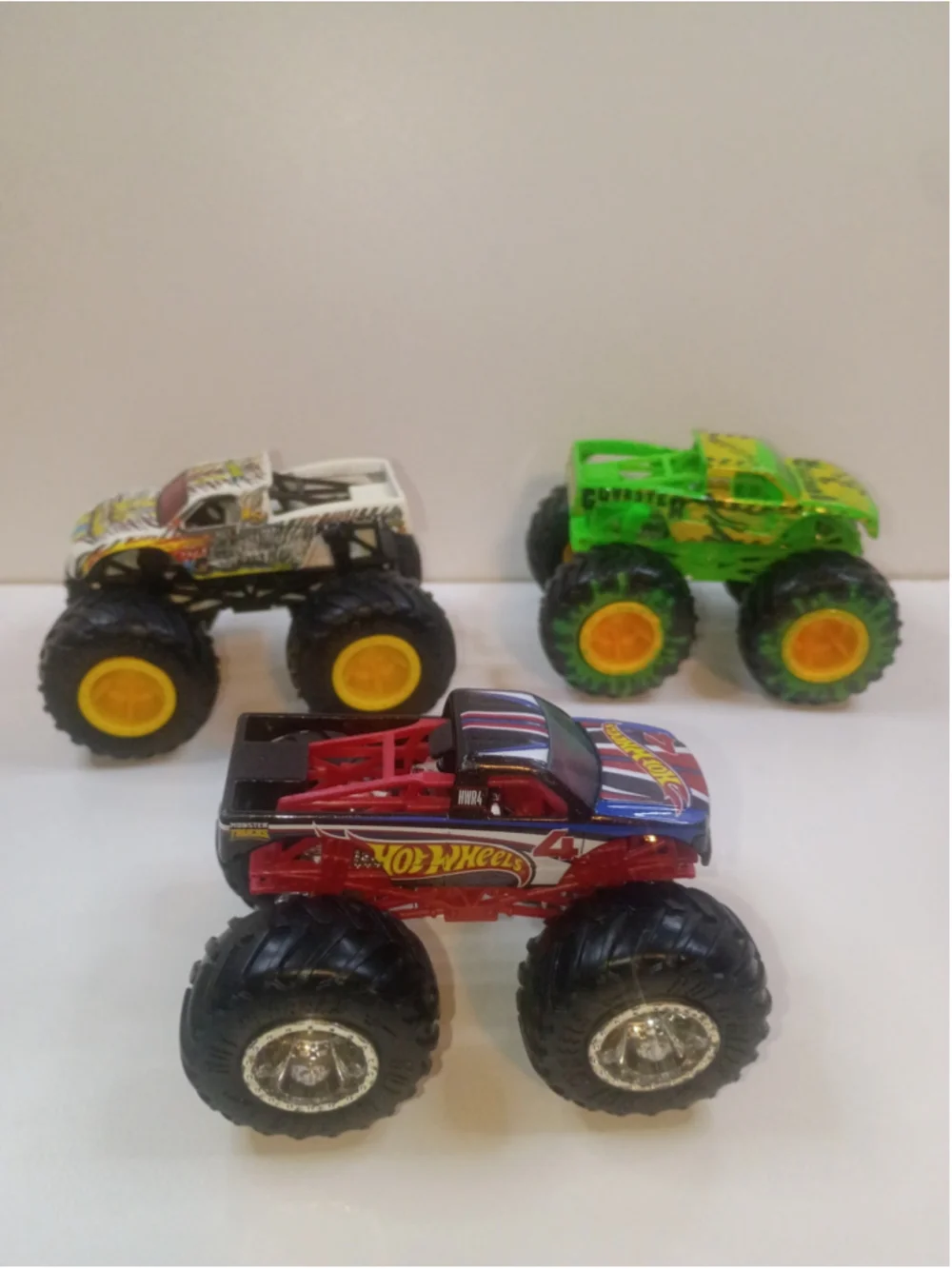 Lot of three Hot Wheels monster Jam monster trucks 1:64 scale